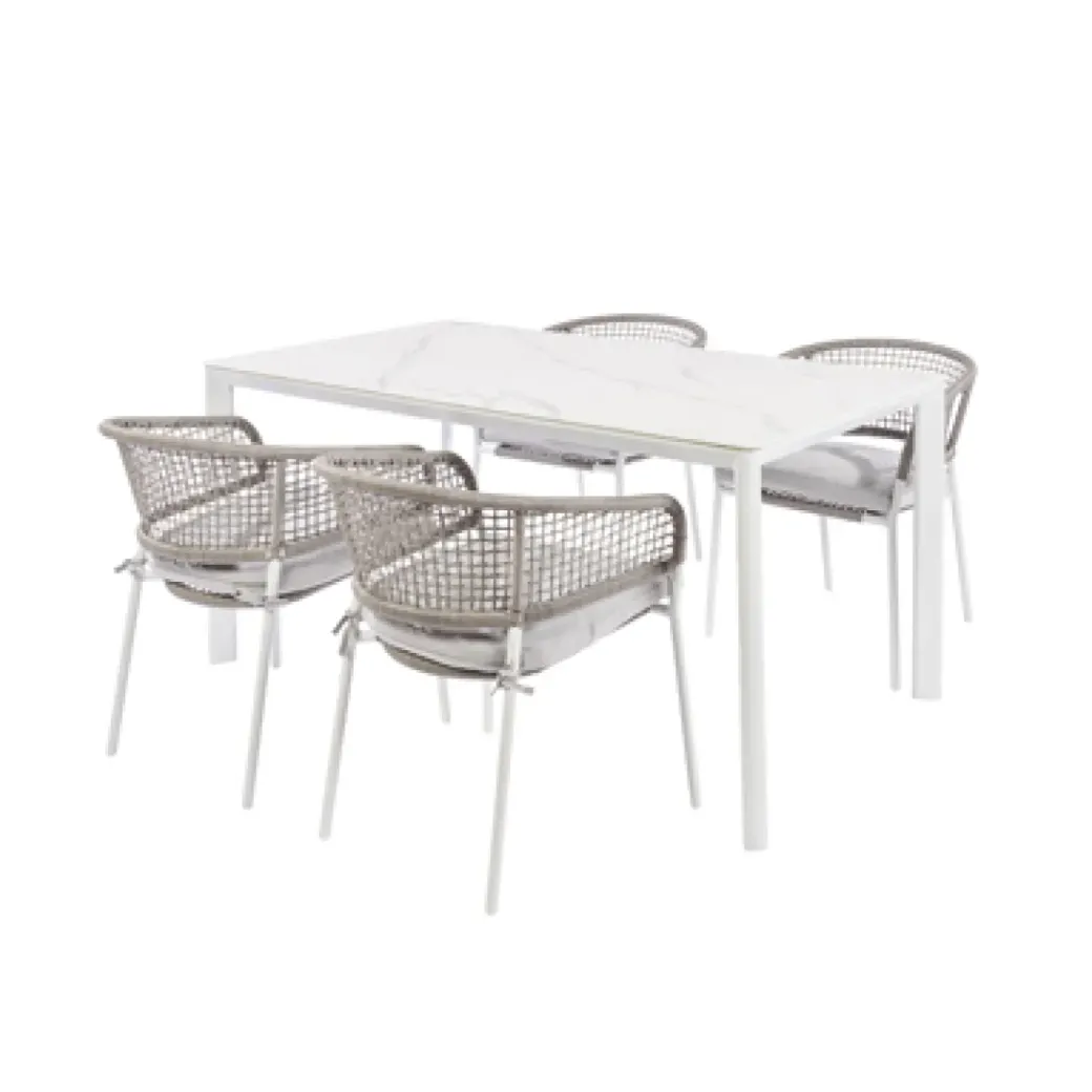 Brico Tuintafels-Central Park Tuintafel Ciotat Aluminium/Glas 160X90Cm