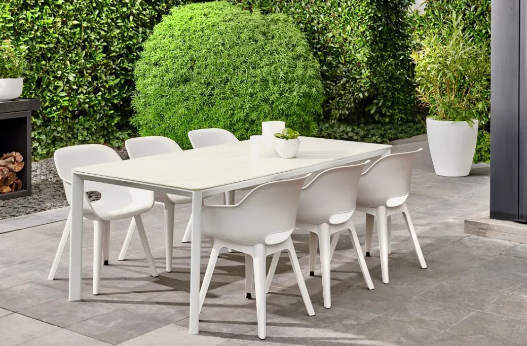 Brico Tuintafels-Central Park Tuintafel Ciotat Keramiek Glas/Aluminium Verstelbare Poten 205X100X75Cm