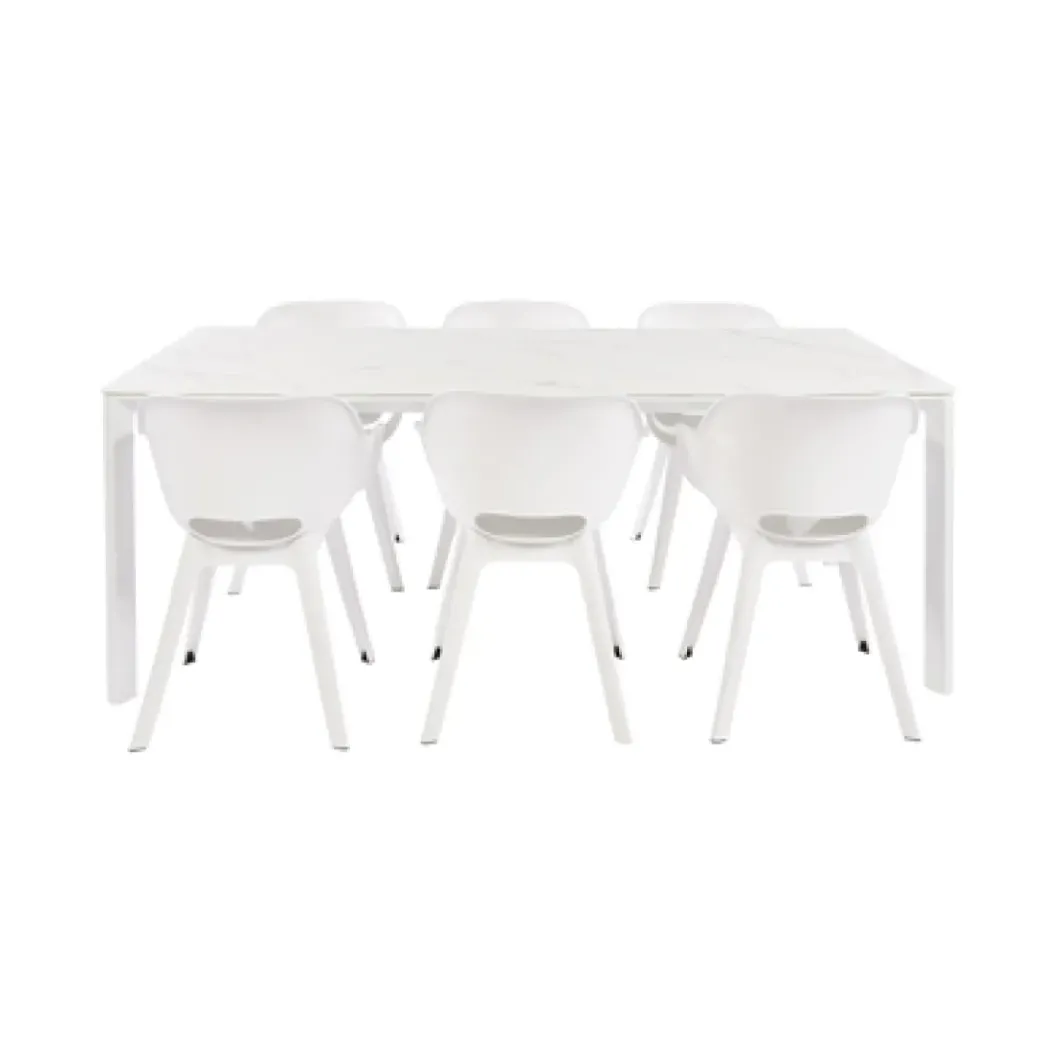 Brico Tuintafels-Central Park Tuintafel Ciotat Keramiek Glas/Aluminium Verstelbare Poten 205X100X75Cm