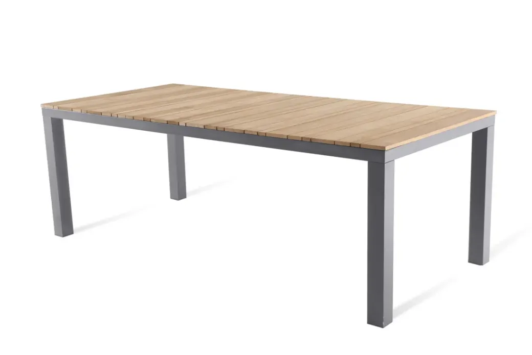 Brico Tuintafels-Central Park Tuintafel Limoux Teakhout/Aluminium 215X100Cm