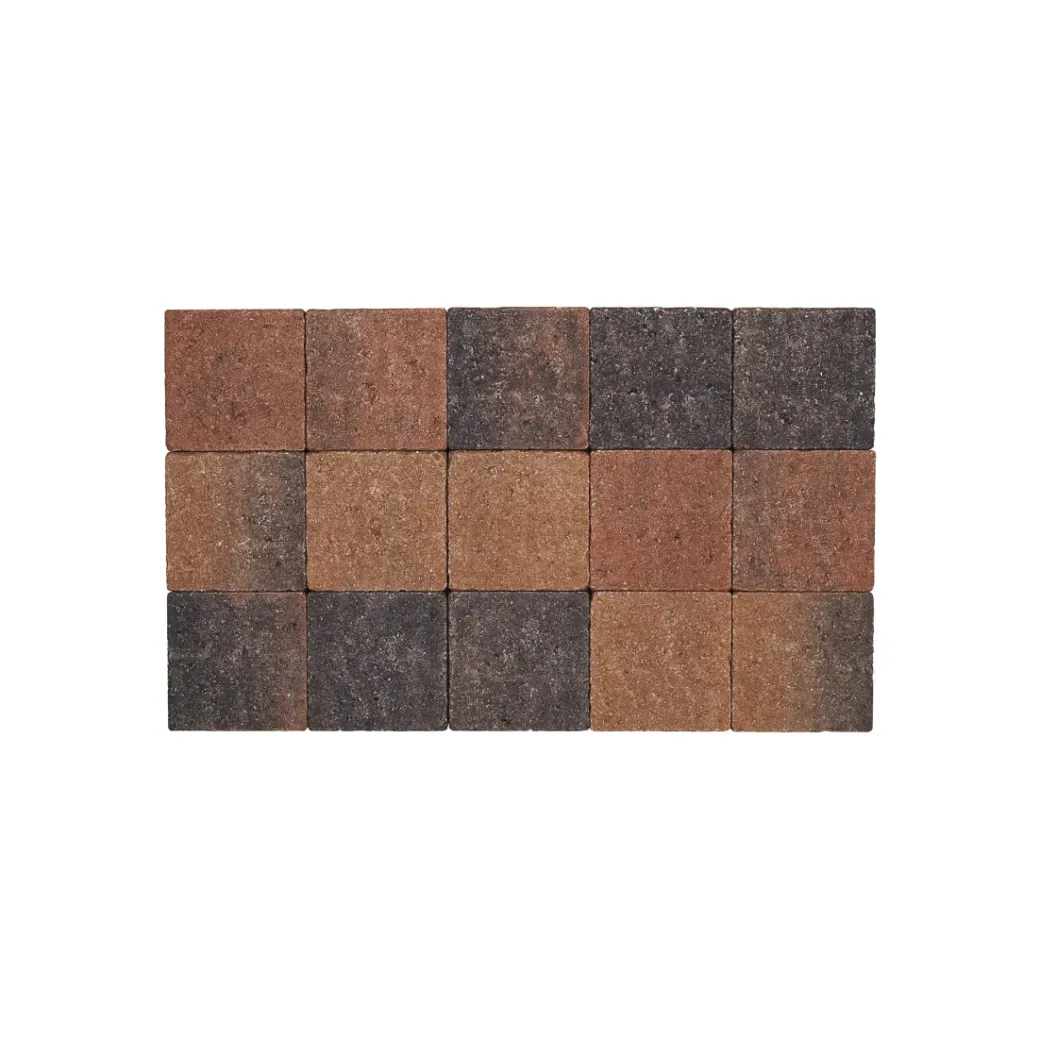 Brico Stenen En Klinkers-Coeck Kassei Bruin-Zwart In-Line Getrommeld 15X15X6Cm