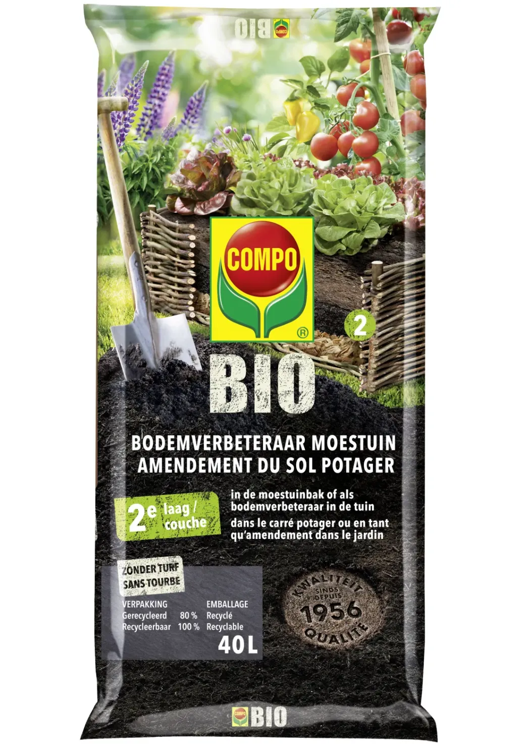 Brico Potgrond-Compo Bio Moestuin Bodemverbeteraar 40L