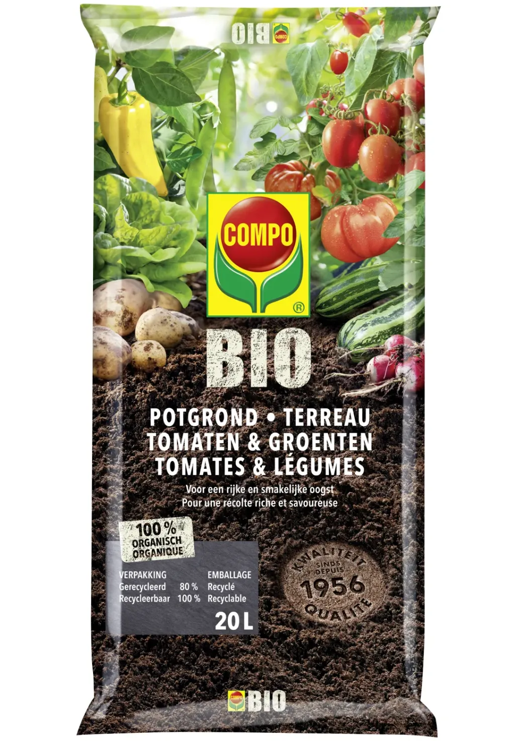 Brico Potgrond-Compo Bio Potgrond Tomaten & Groenten 20L