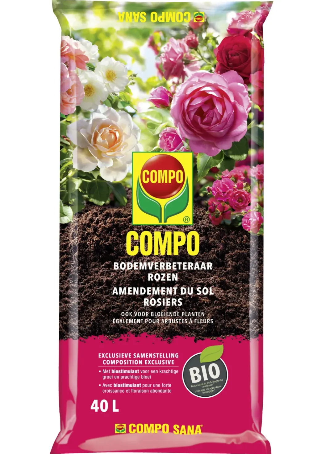 Brico Potgrond-Compo Bodemverbeteraar Rozen 40L