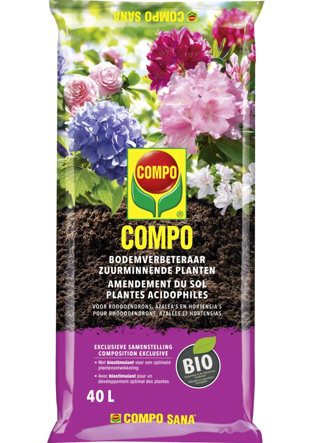 Brico Potgrond-Compo Bodemverbeteraar Zuurminnende Planten 40L