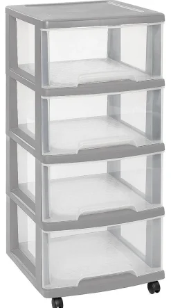Curver Ladesysteem Met Wielen Essentials Lichtgrijs 4X20L|Brico Sale