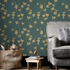 Brico Vliesbehang-Decomode Vliesbehang Bloemen Jade