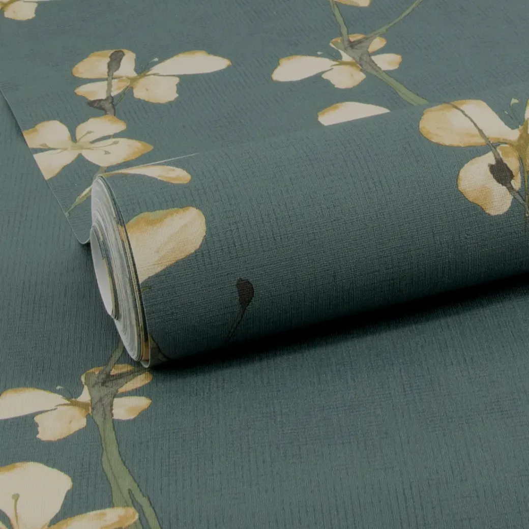 Brico Vliesbehang-Decomode Vliesbehang Bloemen Jade