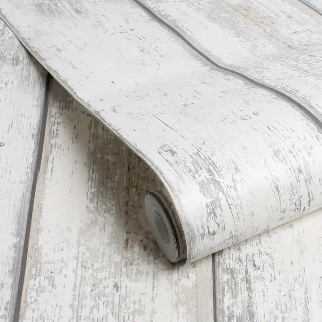 Brico Vliesbehang-Decomode Vliesbehang Hout Wit
