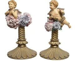 Decoris Kandelaar Polyresin 27Cm Creme|Brico