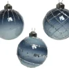 Decoris Kerstbal Blauw Transparant Glas O8Cm 1Stk|Brico Best