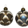 Decoris Kerstbal Glas Zwart/Blauw 1Stuks|Brico Hot