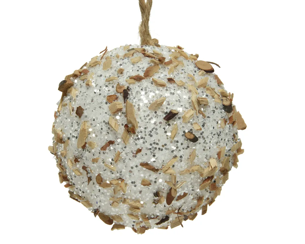 Decoris Kerstbal Glitter Foam Wit 8Cm|Brico Sale
