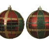 Decoris Kerstbal Ruitjespatroon 8Cm 1Stuk|Brico New