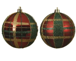 Decoris Kerstbal Ruitjespatroon 8Cm 1Stuk|Brico New