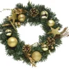 Decoris Kerstkrans Glitter 30Cm Groen/Goud|Brico New