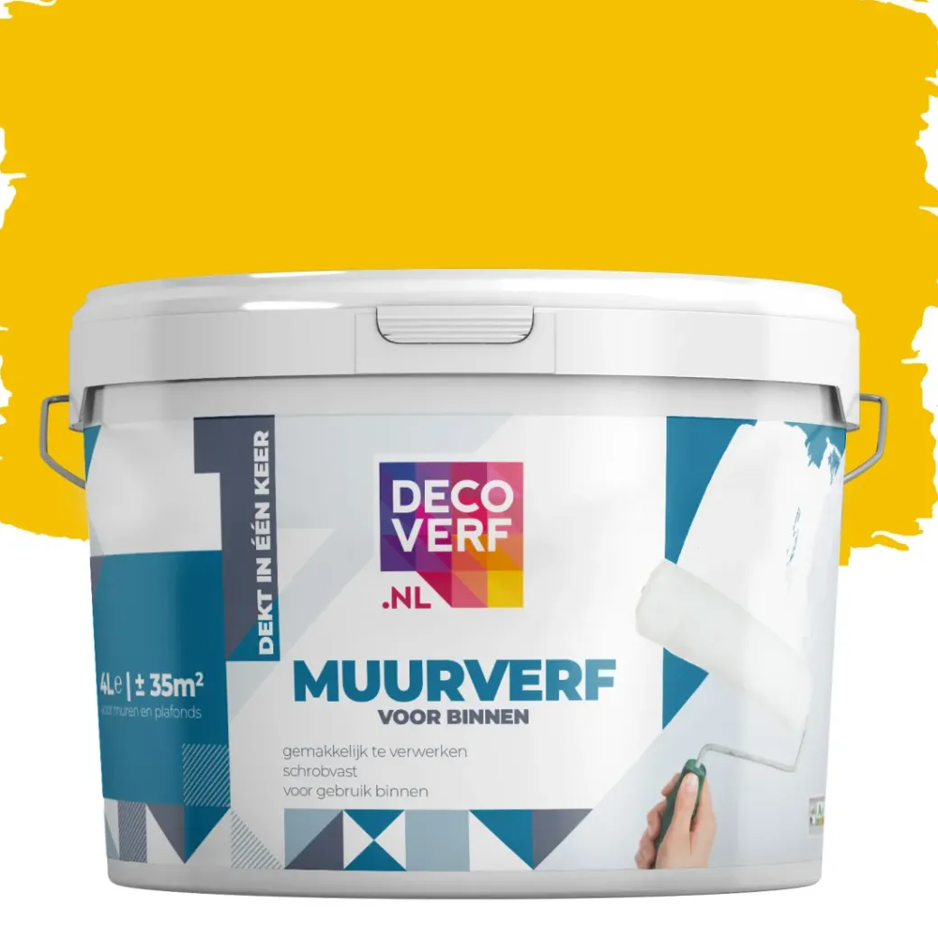 Brico Muurverf-Decoverf Muurverf Goudgeel, 4L