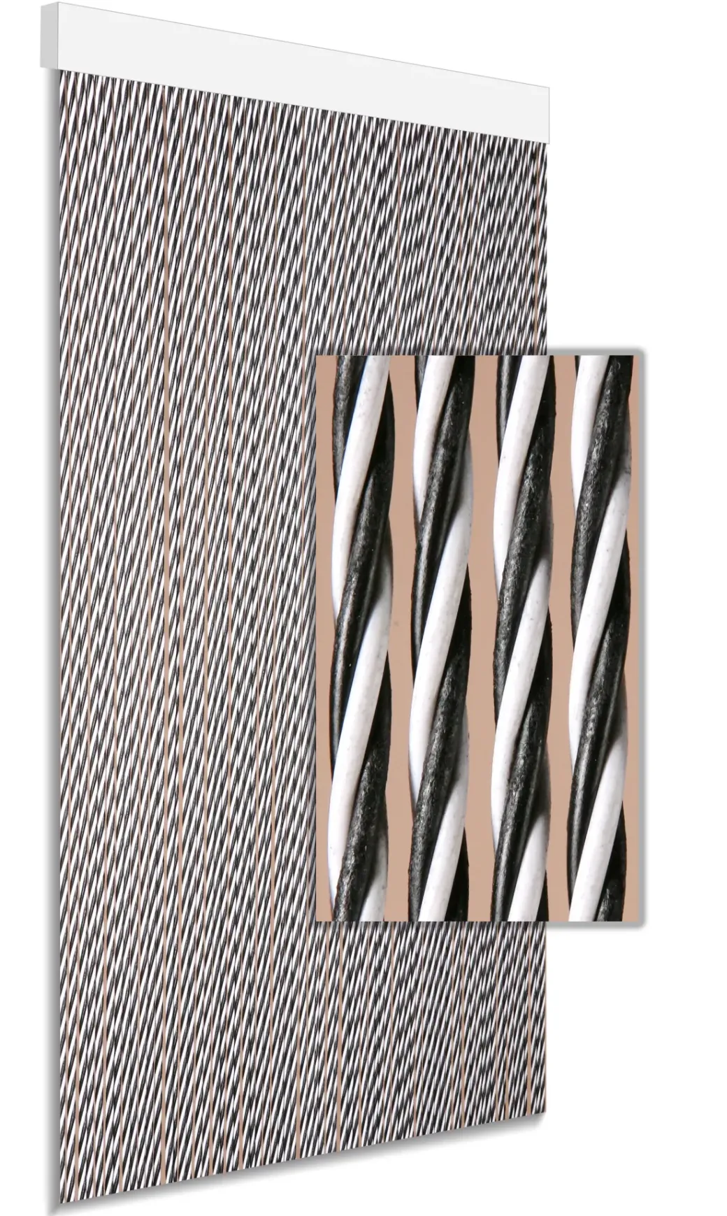 Brico Vliegendeuren-Degor Deurgordijn Dara Zwart/Wit 90X210Cm