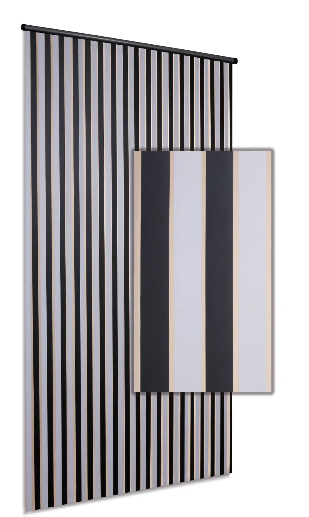 Brico Vliegendeuren-Degor Deurgordijn Linten Zwart/Wit 90X220Cm
