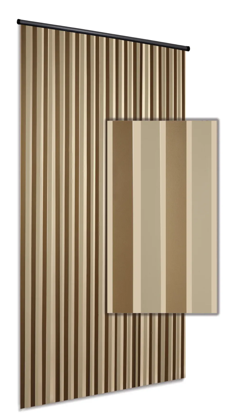 Brico Vliegendeuren-Degor Deurgordijn Linten Goud/Beige 90X220Cm