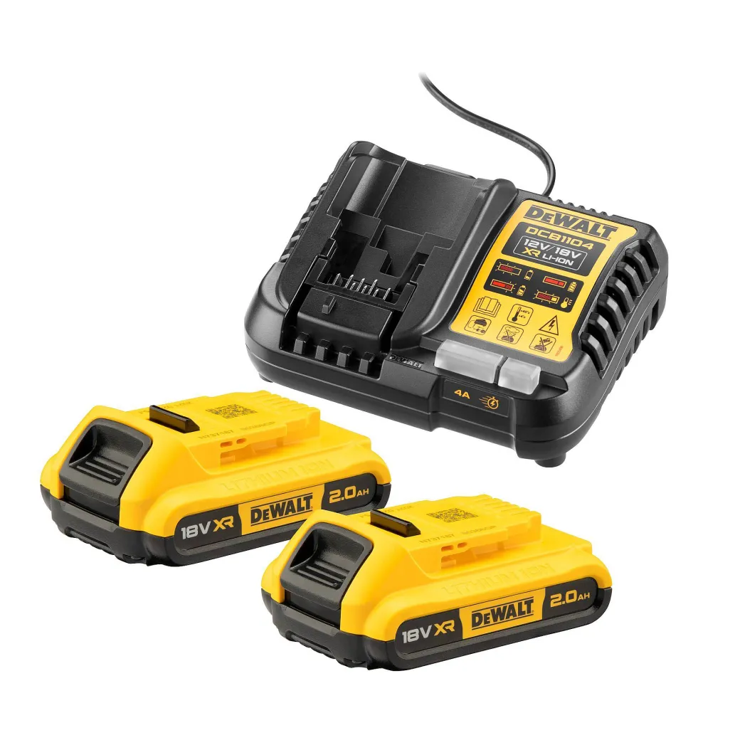 Dewalt Accu'S Met Lader Dcb1104D2-Qw Xr 18V 2Ah|Brico Discount