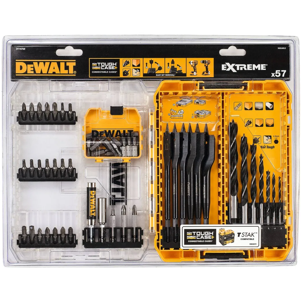 Dewalt Extreme Schroefbit- En Borenset Dt70758-Qz Hout 57-Delig|Brico
