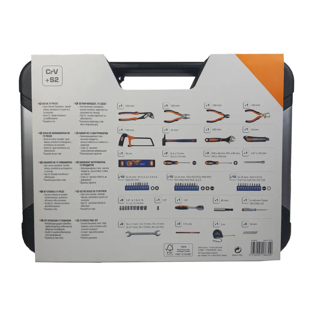 Dexter Gereedschapsset 75 Delig In Koffer|Brico Hot