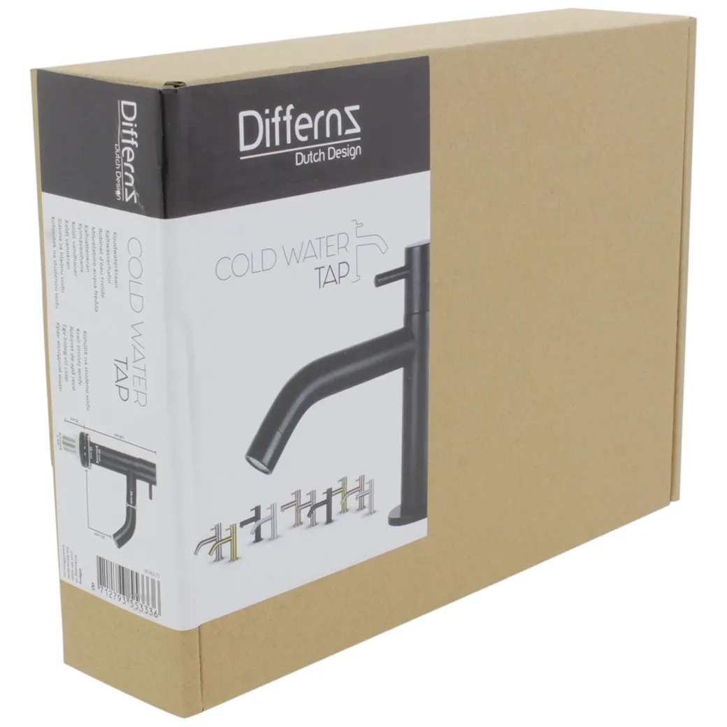 Differnz Fonteinkraan Mix&Match Gebogen Zwart Mat|Brico Discount