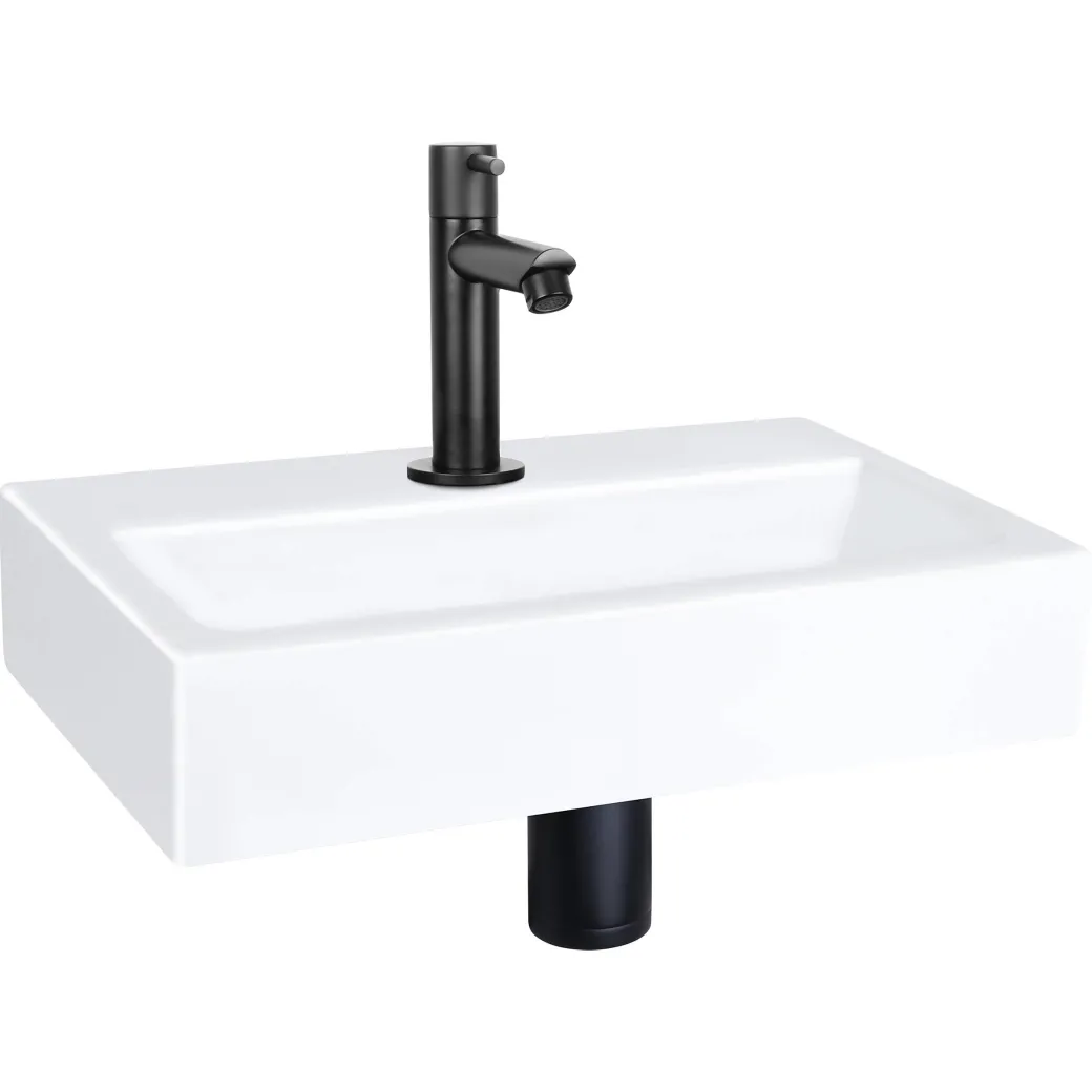 Differnz Fonteinset Mix&Match Flat Keramiek Recht Mat Zwart|Brico Sale