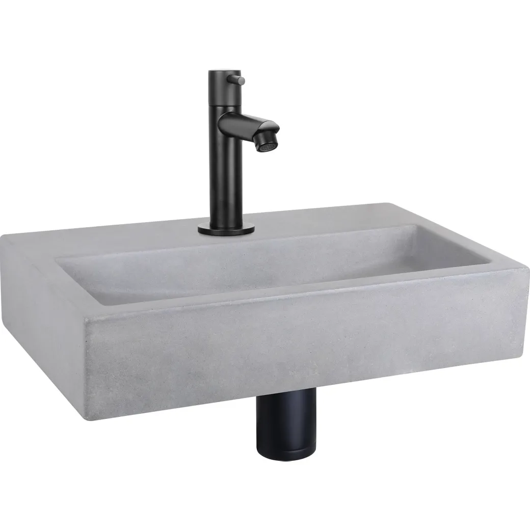 Differnz Fonteinset Mix&Match Flat Beton Recht Mat Zwart|Brico Sale