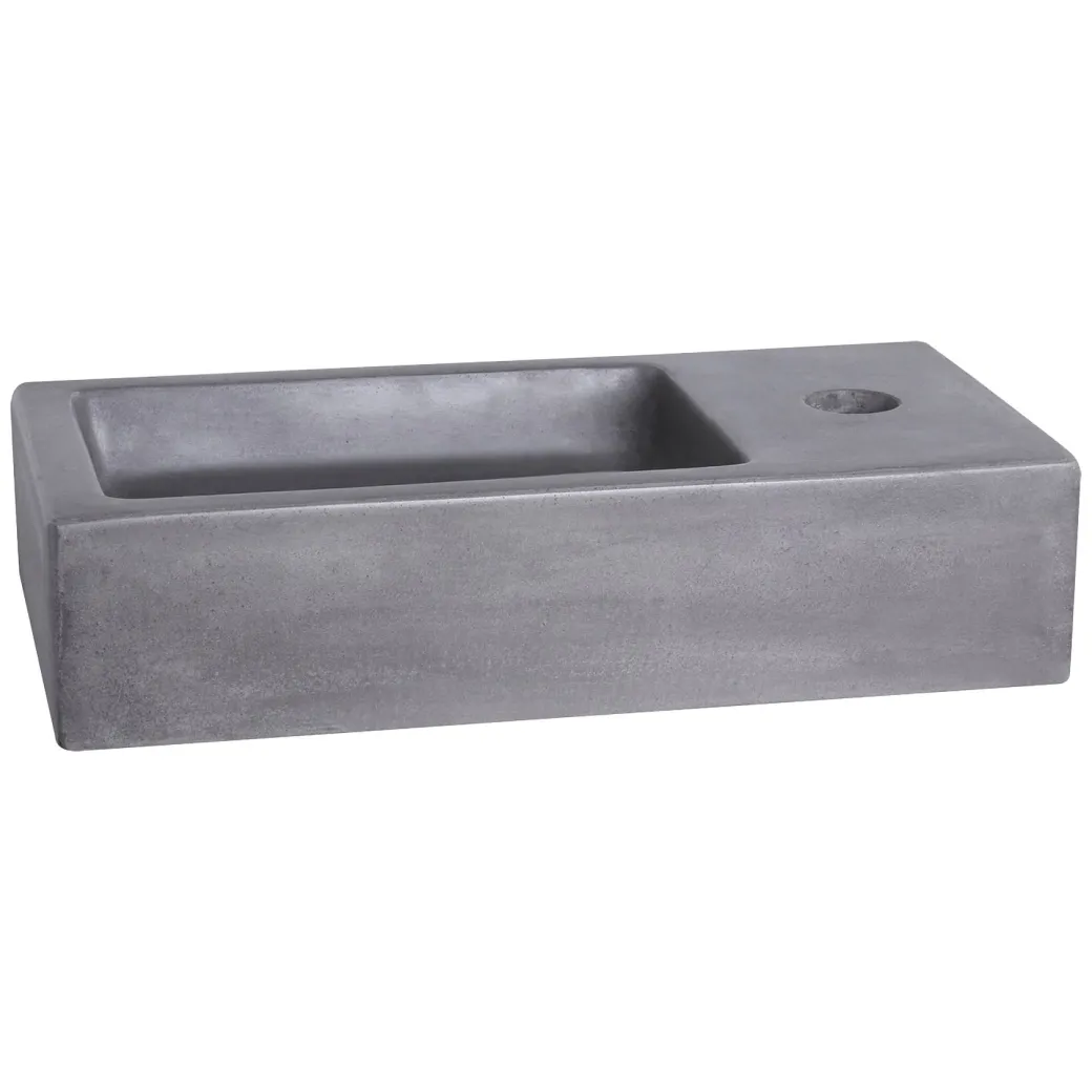 Differnz Fonteinset/Handdoekrek Jukon Beton Grijs/Zwart 38,5Cm|Brico New