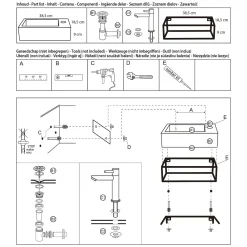 Differnz Fonteinset/Handdoekrek Jukon Beton Grijs/Zwart 38,5Cm|Brico New