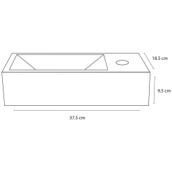 Differnz Toiletfontein Helios Marmer 37,5X18,5X9,5Cm|Brico