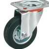 Brico Wielen-Dorner Helmer Zwenkwiel Rubber Zwart/Oranje 125Mm