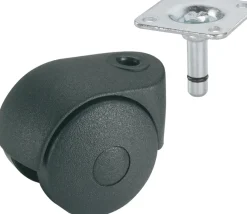 Brico Wielen-Dorner+Helmer Dubbel Wiel Zwart 40Mm
