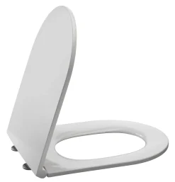 Duneo - Wc-Zitting In Thermohardende Kunststof - Inox Scharnieren - Afklikbaar Met 1 Knop - Soft Close Sluiting - Anti-Bacterieel - D-Vorm - Vorm Aangepast Aan Rechte Wc-Potten - Extra Plat Ontwerp|Brico Online