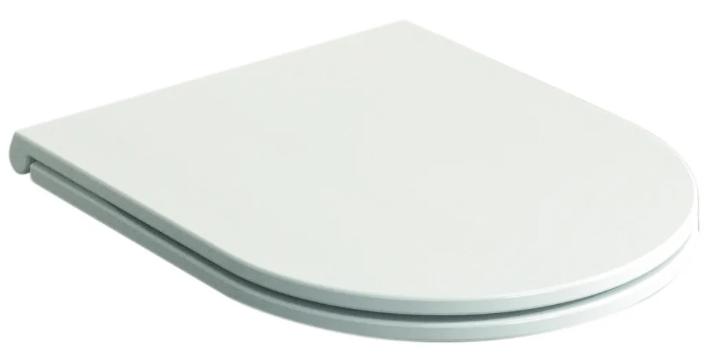 Duneo - Wc-Zitting In Thermohardende Kunststof - Inox Scharnieren - Afklikbaar Met 1 Knop - Soft Close Sluiting - Anti-Bacterieel - D-Vorm - Vorm Aangepast Aan Rechte Wc-Potten - Extra Plat Ontwerp|Brico Online