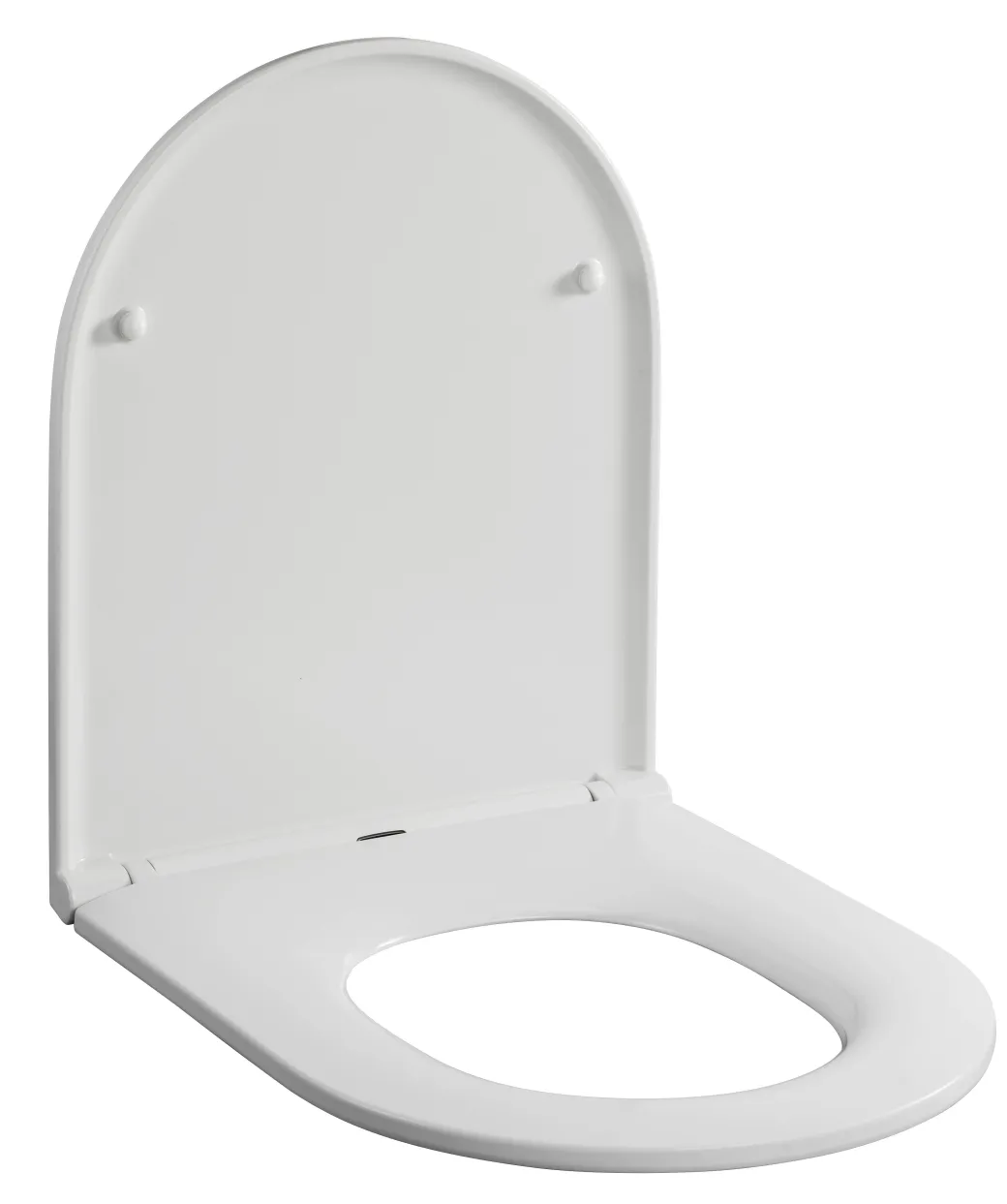 Duneo - Wc-Zitting In Thermohardende Kunststof - Inox Scharnieren - Afklikbaar Met 1 Knop - Soft Close Sluiting - Anti-Bacterieel - D-Vorm - Vorm Aangepast Aan Rechte Wc-Potten - Extra Plat Ontwerp|Brico Online