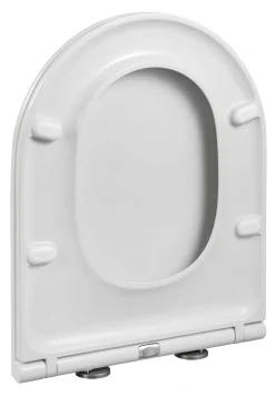 Duneo - Wc-Zitting In Thermohardende Kunststof - Inox Scharnieren - Afklikbaar Met 1 Knop - Soft Close Sluiting - Anti-Bacterieel - D-Vorm - Vorm Aangepast Aan Rechte Wc-Potten - Extra Plat Ontwerp|Brico Online