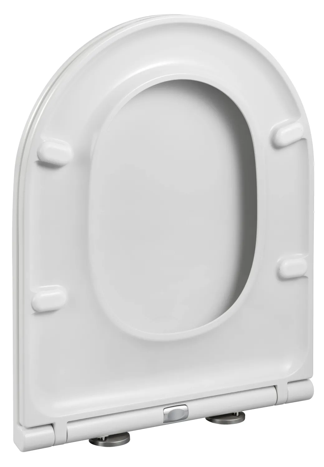 Duneo - Wc-Zitting In Thermohardende Kunststof - Inox Scharnieren - Afklikbaar Met 1 Knop - Soft Close Sluiting - Anti-Bacterieel - D-Vorm - Vorm Aangepast Aan Rechte Wc-Potten - Extra Plat Ontwerp|Brico Online