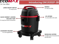 Ecomax Stofzuiger Nat-Droog Pp 11 Liter|Brico Sale