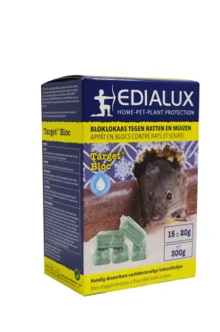 Brico Ongediertebestrijding-Edialux Bloklokaas Tegen Ratten Et Muizen Target Bloc 300G
