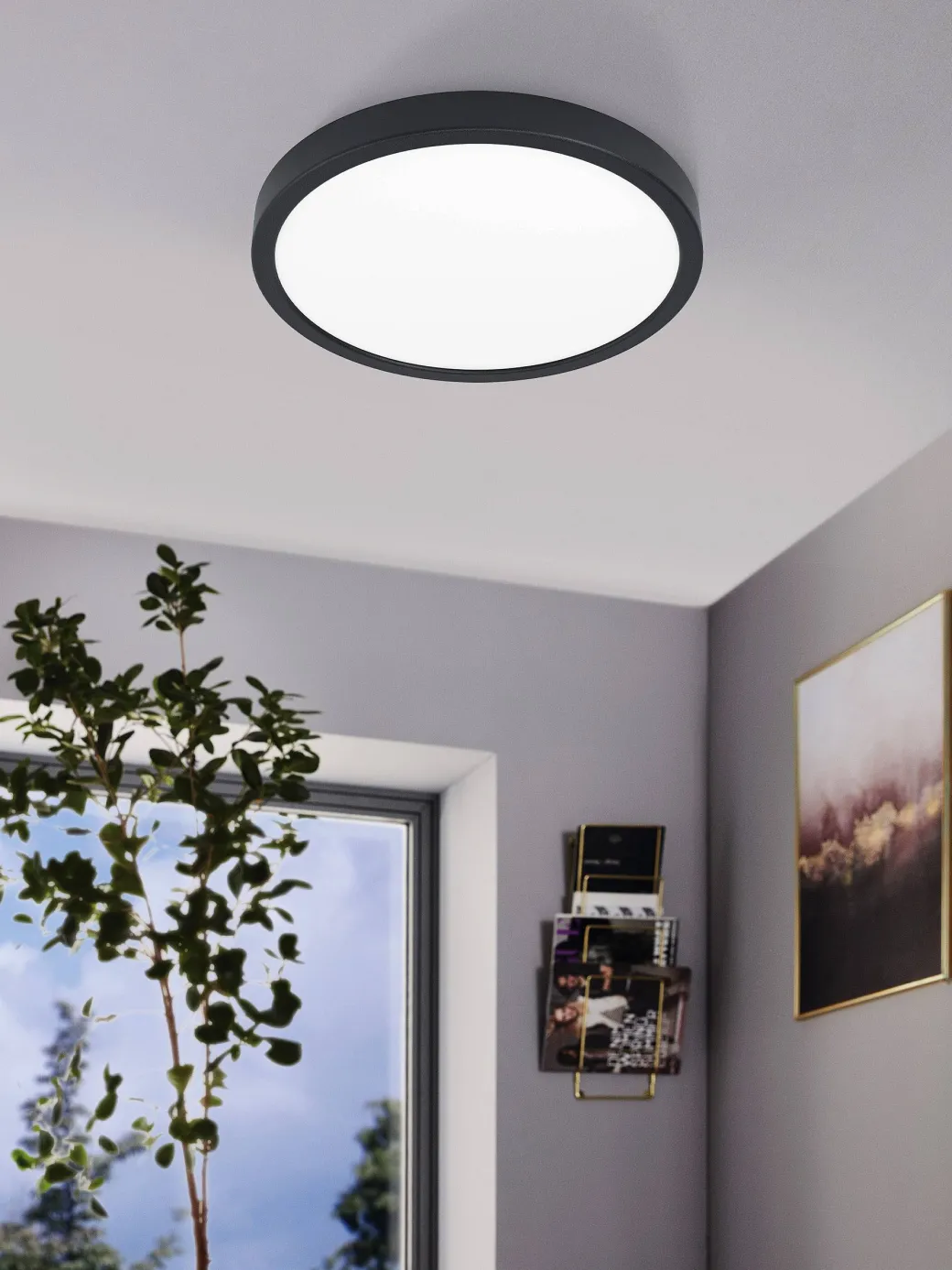 Eglo Plafondlamp Led Fueva 5 Zwart 28,5Cm 20,5W|Brico