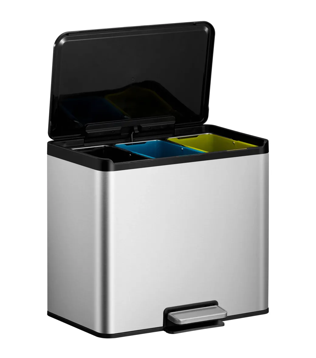 Eko Pedaalemmer Essential Met 3 Binnenemmers Voor Het Scheiden Van Afval Geborsteld Rvs 3X9L|Brico Outlet