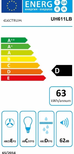 Electrum Onderbouw Afzuigkap Uh611Lb Zwart 60Cm|Brico Discount