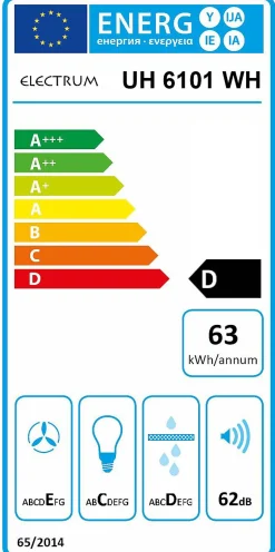 Electrum Onderbouw Afzuigkap Uh 6101 Wh Wit 60Cm|Brico Clearance