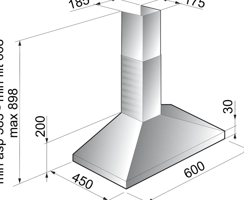 Electrum Schouwafzuigkap Ch611Lx Rvs 60Cm|Brico