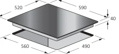 Electrum Vitrokookplaat Pa6040Vtc Zwart|Brico New