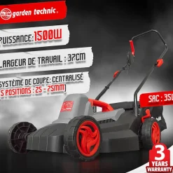 Elem Garden - Elektrische Grasmaaier 1500W - Maaibreedte 37Cm|Brico Best