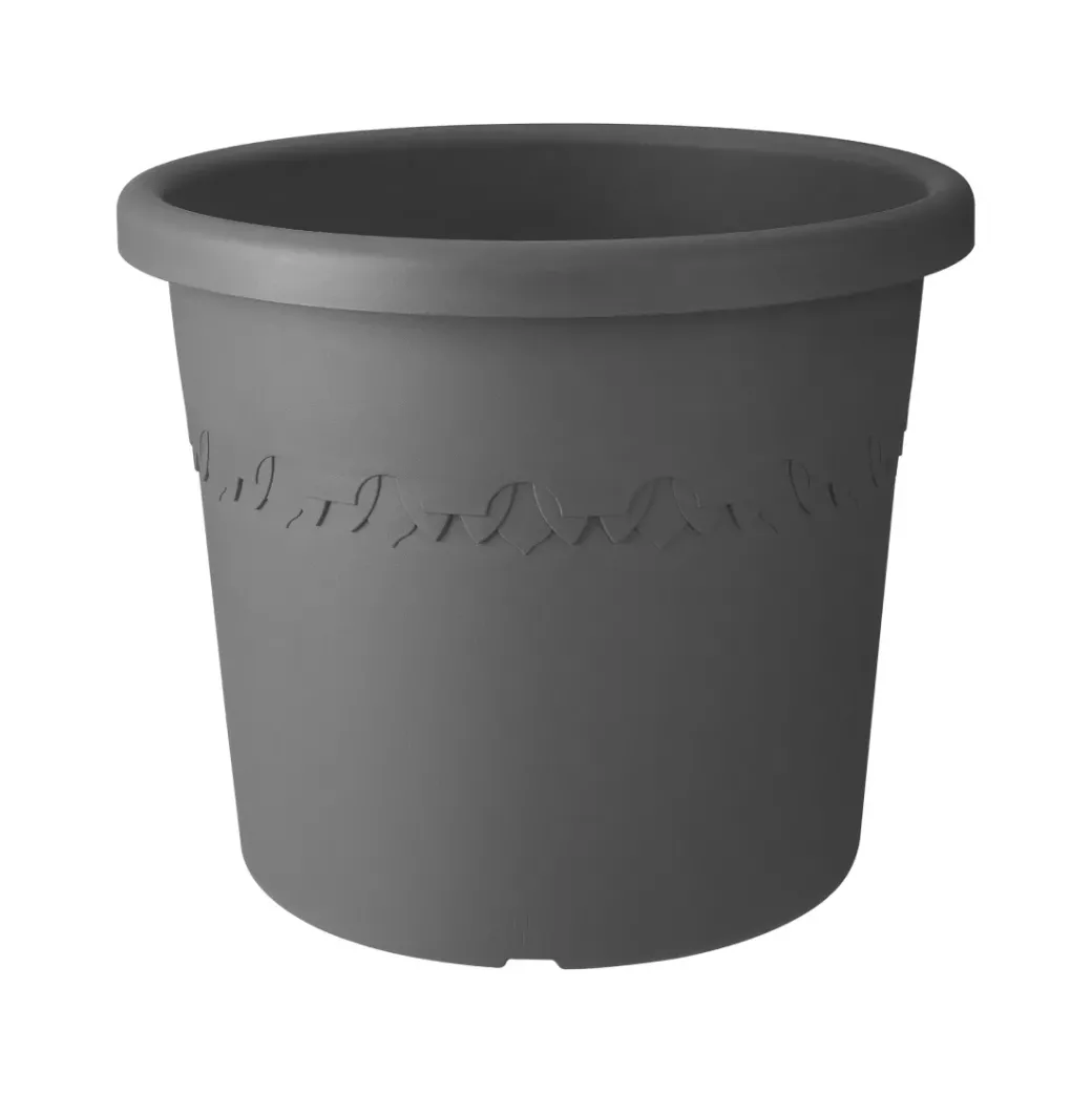 Brico Plantenpotten En -Bakken-Elho Bloempot Algarve Cilindro Rond O30Cm Antraciet